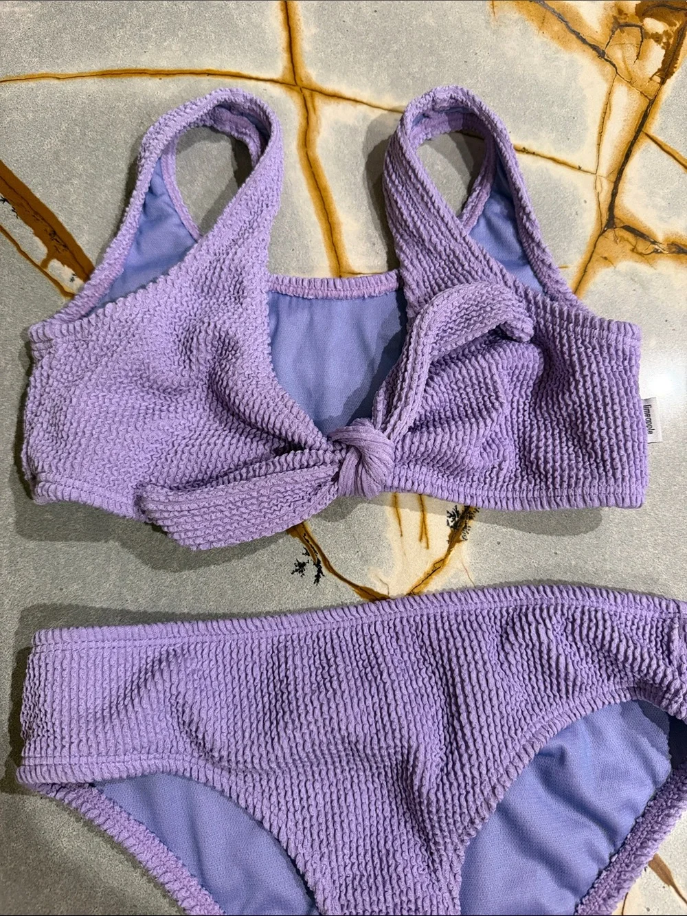 Limeapple Textured Purple Bikini Set